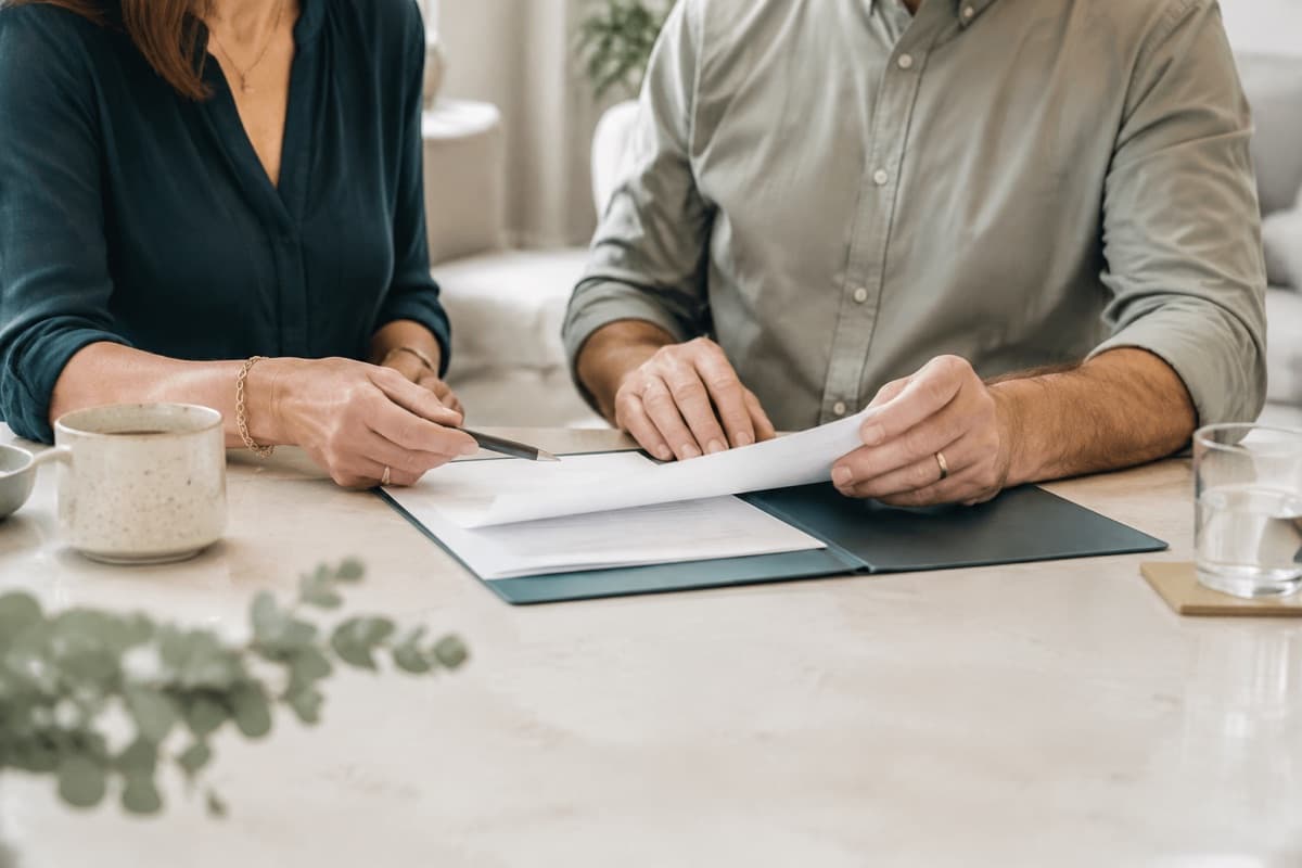Two trusted people reviewing estate documents together